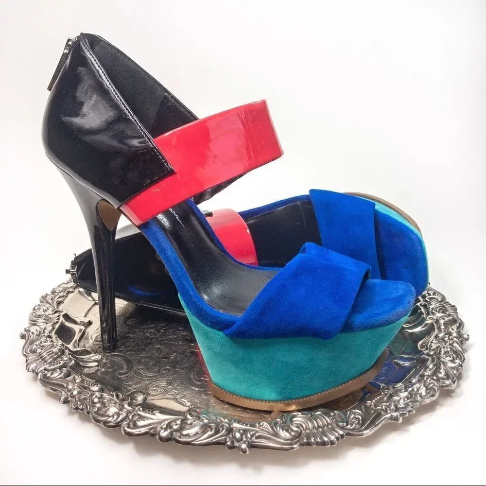 Jessica Simpson Vadio Colorblock Platforms Sz 7B